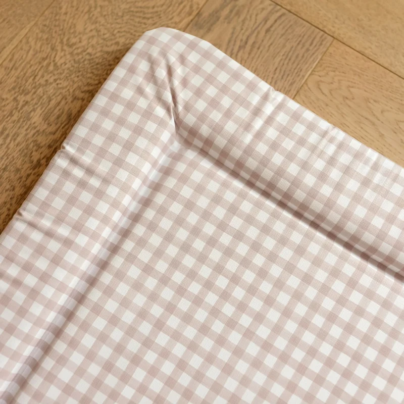 mabel fox blush gingham baby changing mat