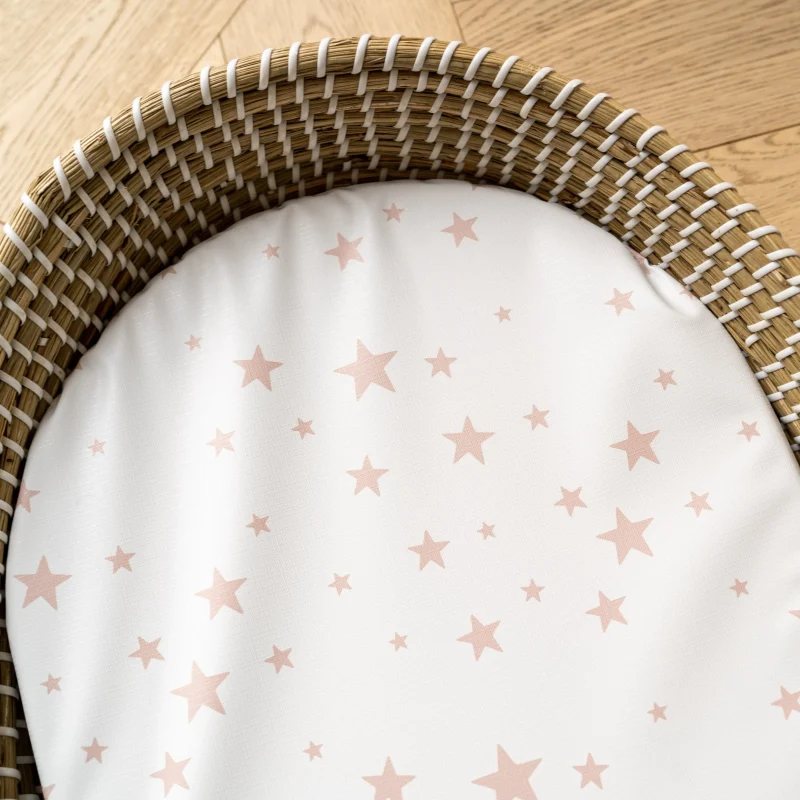 mabel fox blush stars basket changing mat buy now scaled