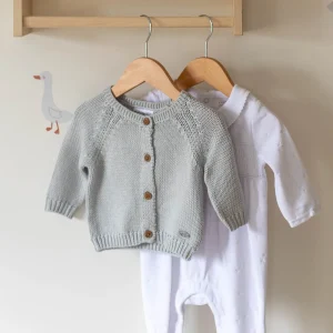 mabel fox grey marl knitted cardigan