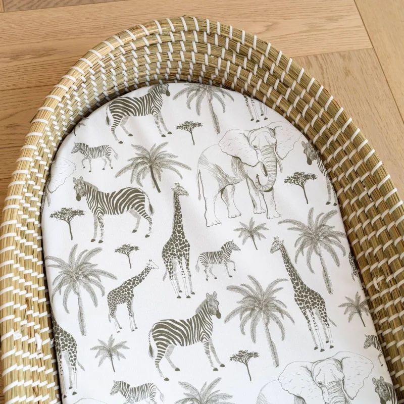 mabel fox safari basket changing mat