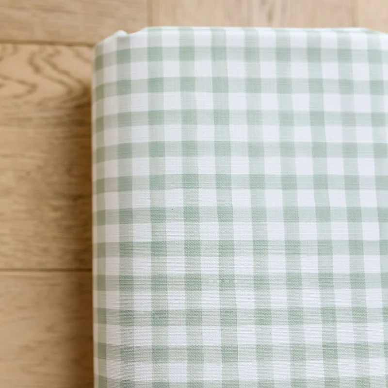 mabel fox sage gingham travel changing mat