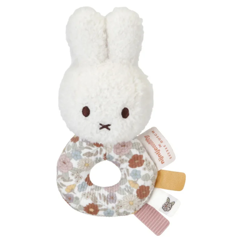 miffy vintage flowers rattle by little dutch snuggle companion