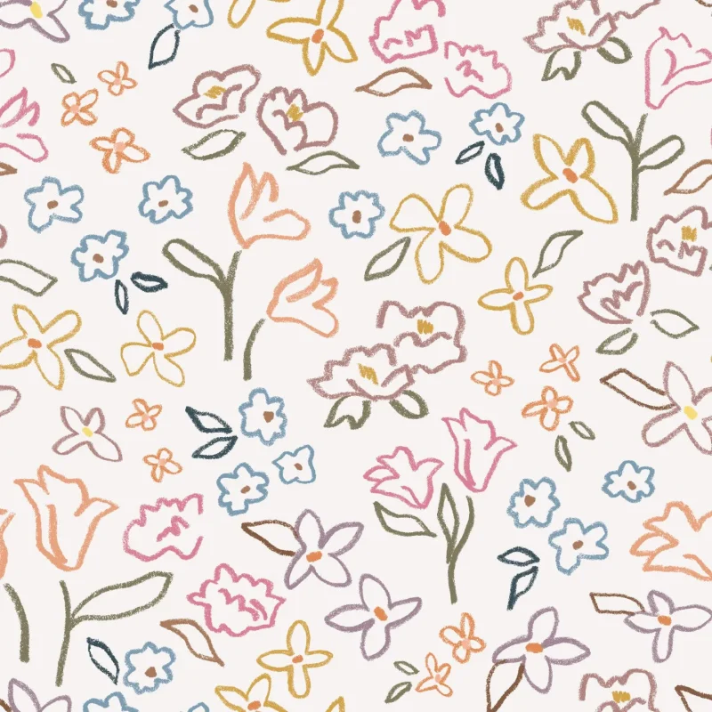 minibeau crayon floral wallpaper for walls