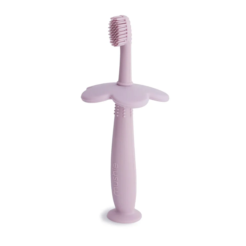 mushie flower training toothbrush soft lilac