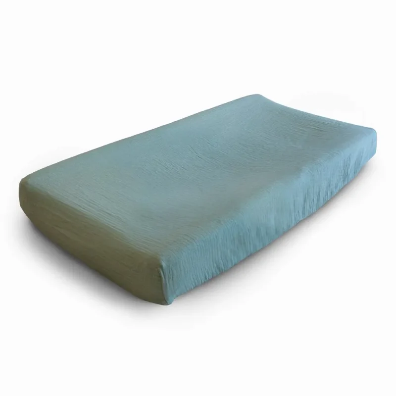 mushie roman green changing pad cover