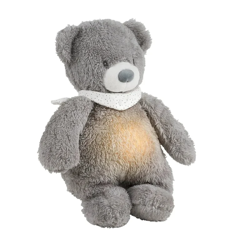 nattou sleepy bear cuddly nightlight grey