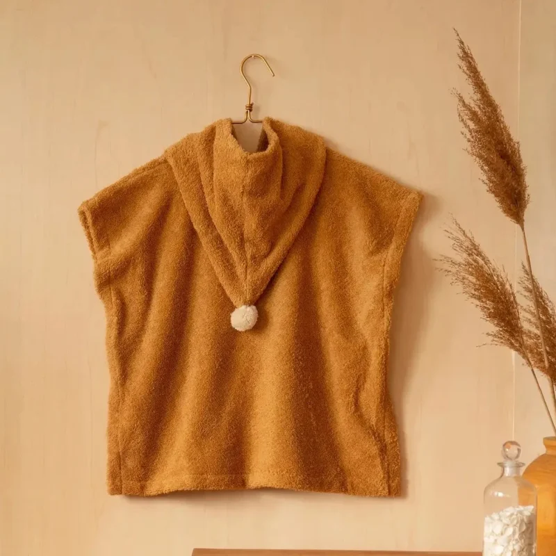 nobodinoz soft caramel poncho adorable cozy