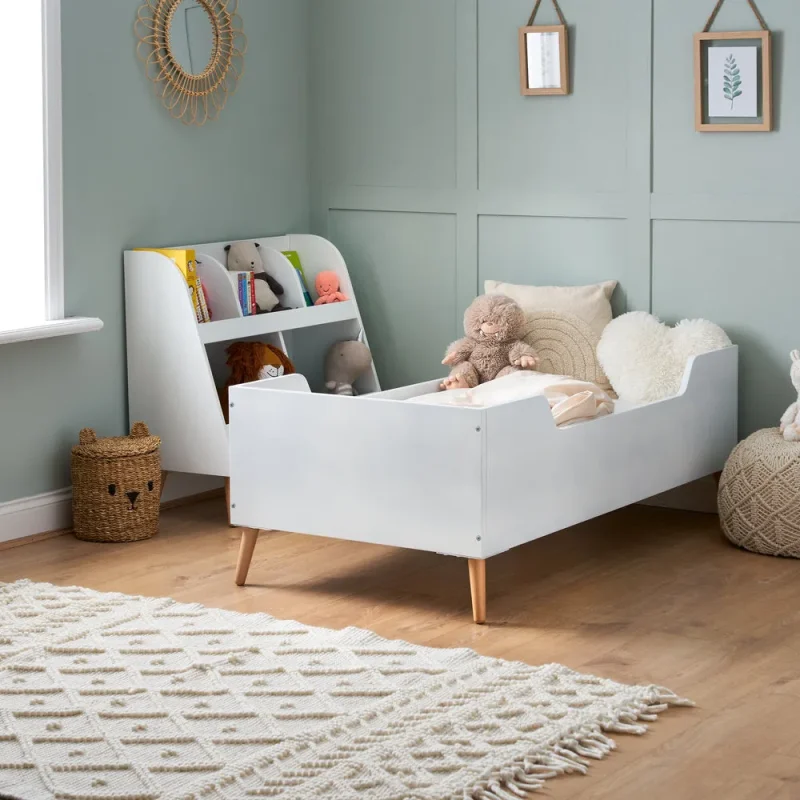 obaby maya toddler bed white natural finish