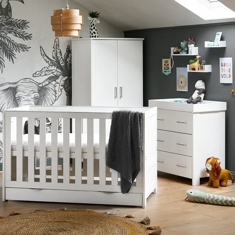 obaby nika 3 piece room set underdrawer white wash