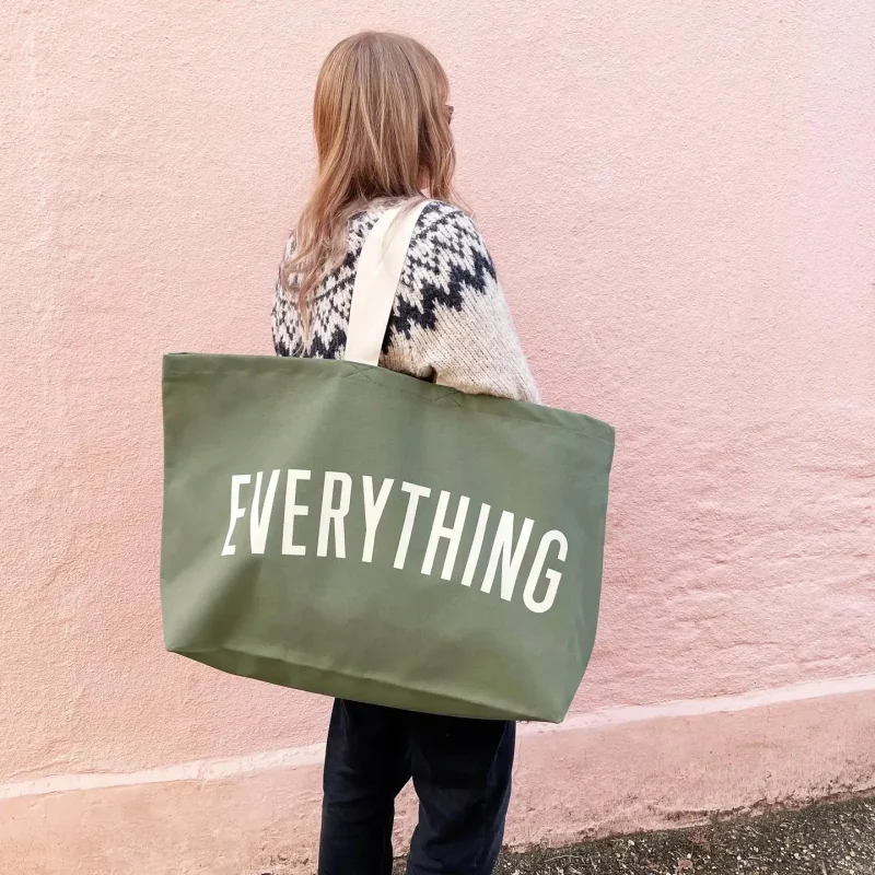 olive green everything bag by alphabet bags