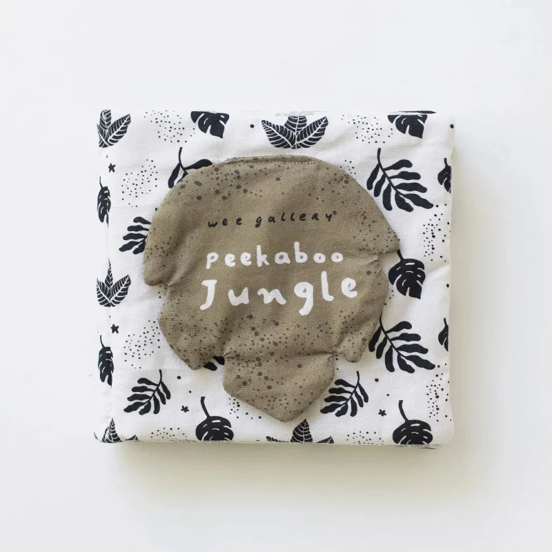 peekaboo jungle soft cloth book by wee gallery