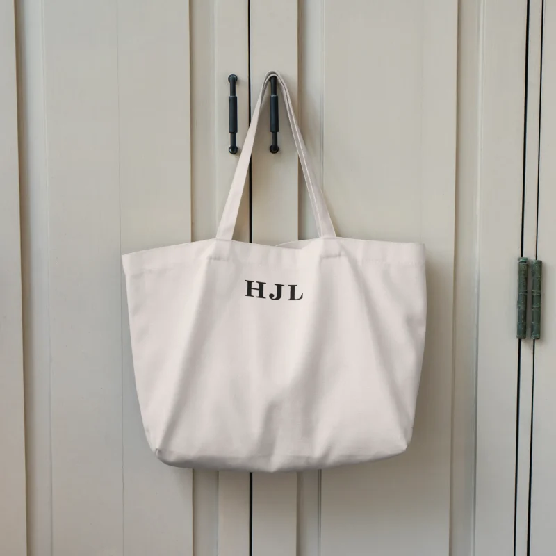 personalized canvas tote bag by mabel fox initials