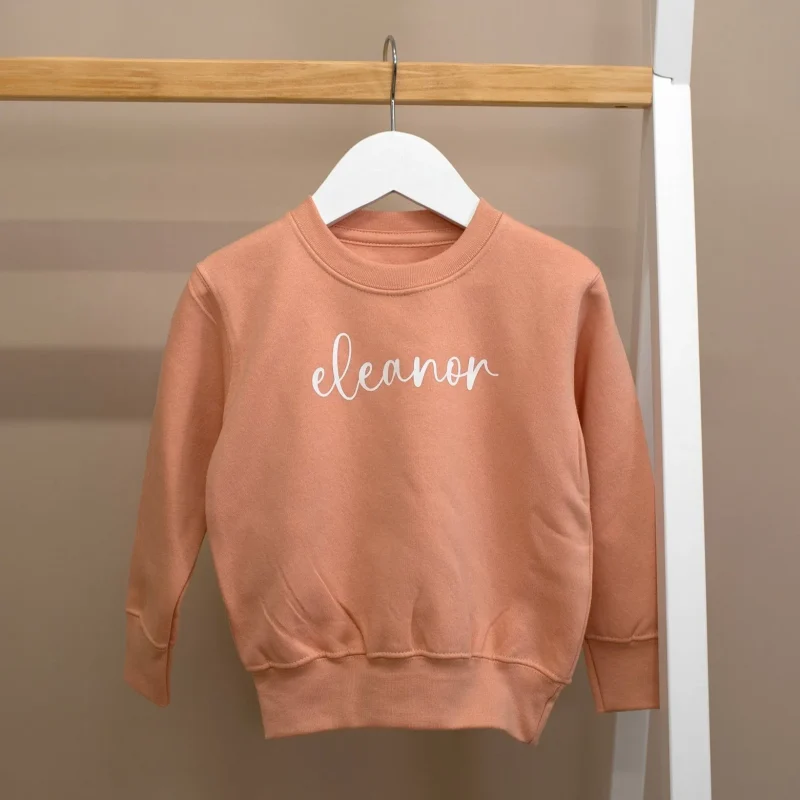 personalized peach kids sweatshirt by mabel