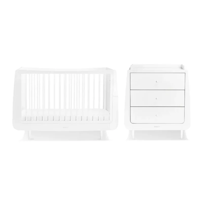 snuzkot 2 in 1 white cot bed changing unit snuz