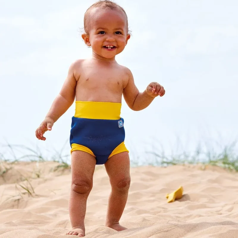 splash about happy nappy navy yellow reusable swim diaper