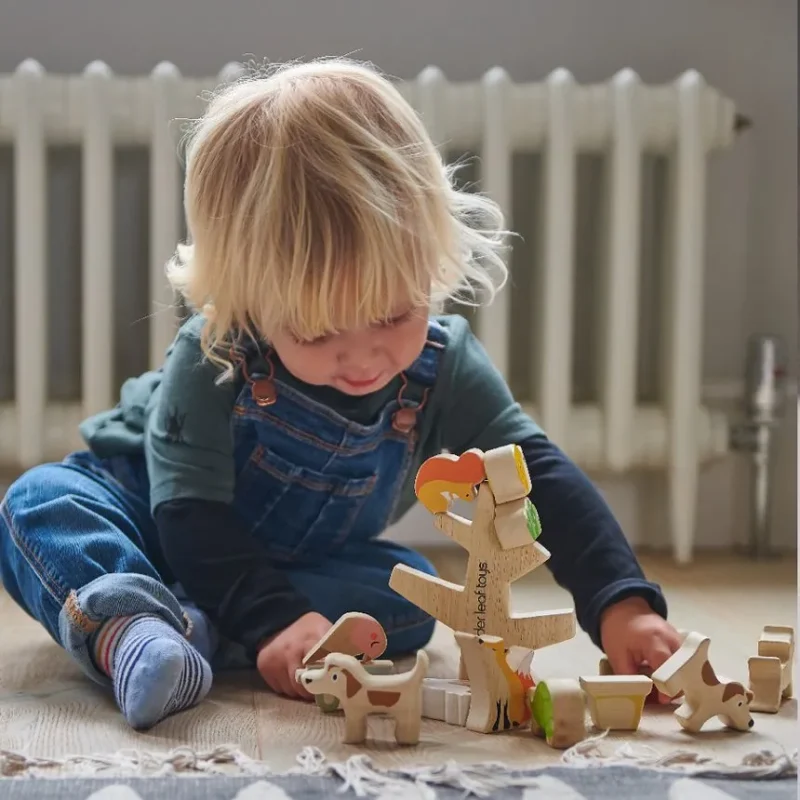 stacking garden friends wooden toy set