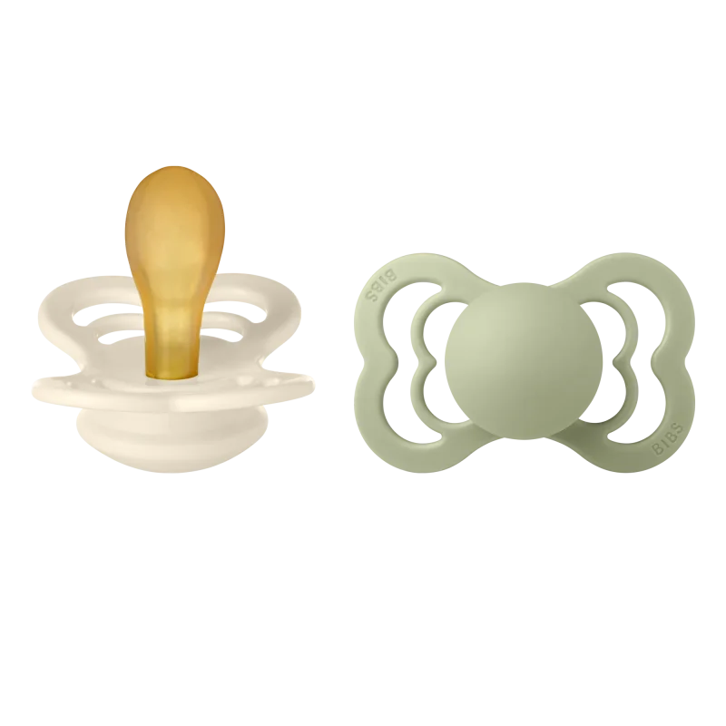 supreme ivory sage rubber pacifier symmetrical nipple