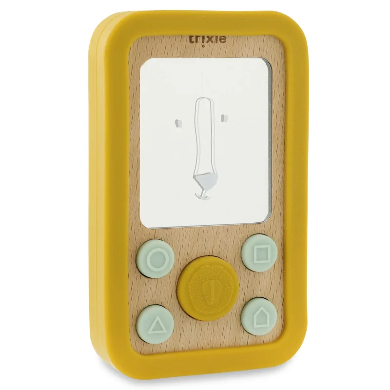 trixie wooden silicone baby phone mr lion