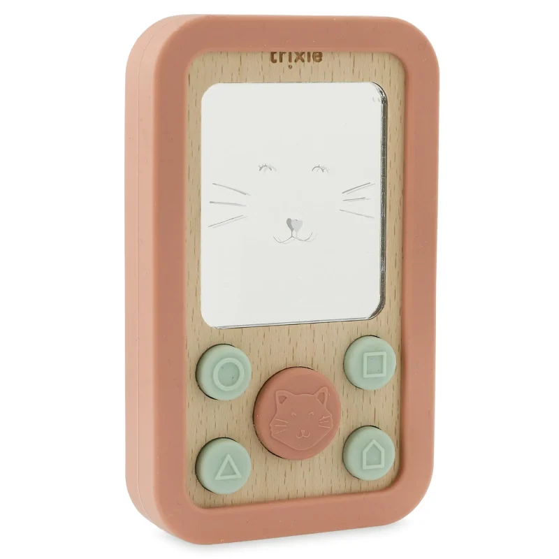 trixie wooden silicone baby phone mrs cat