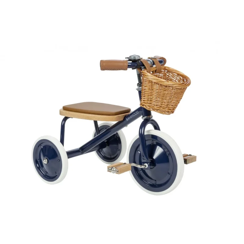 vintage navy banwood trike classic ride for kids