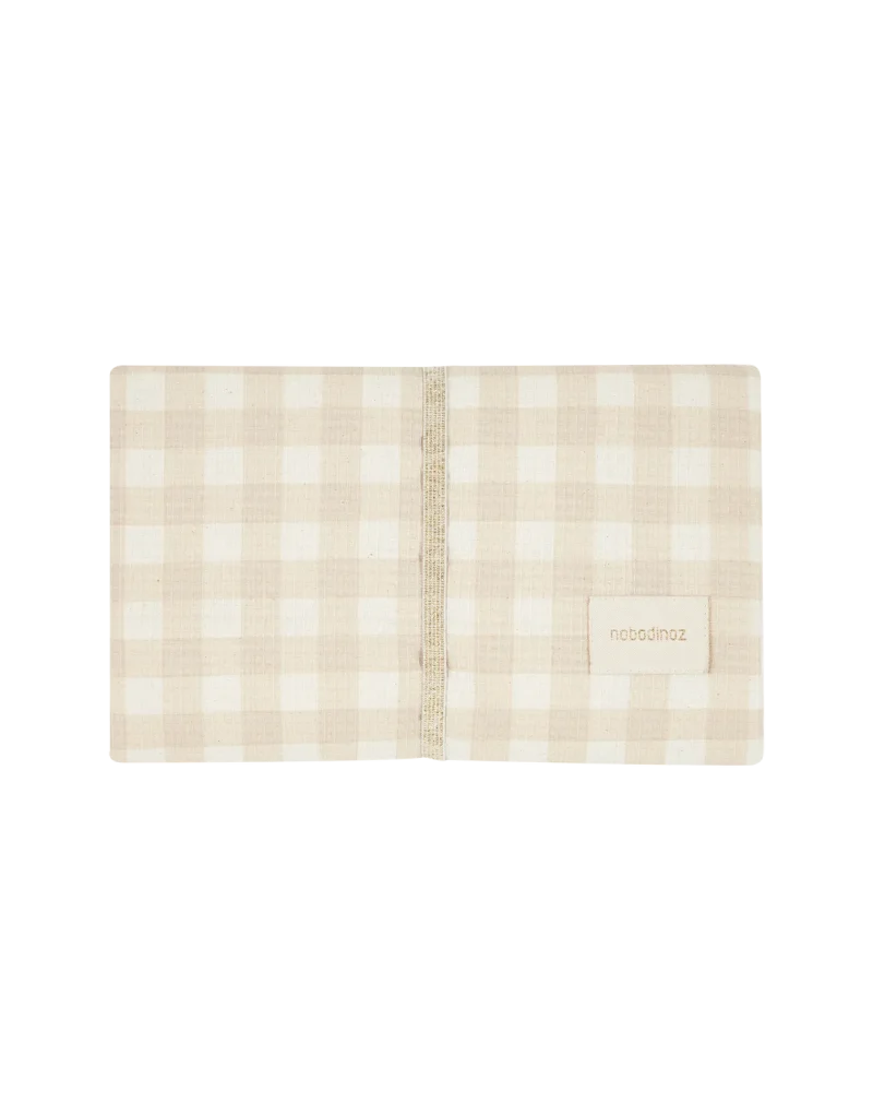 waterproof ivory check changing pad by nobodinoz mozart collection