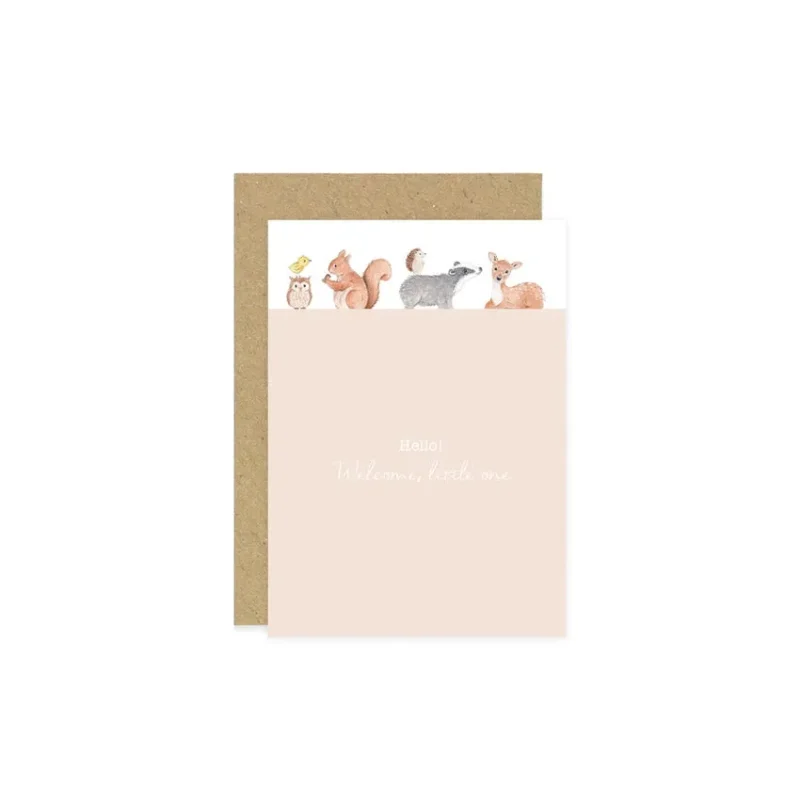 welcome to the world woodland greeting card little roglets